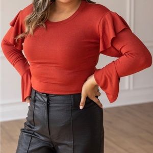 Rust Shimmer Bodysuit Size 3X